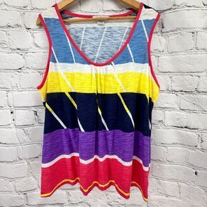 Liz Clabourne Tank Top Women's 1X Plus Colorful Lightweight